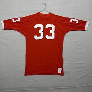 Vintage 70s Langs Sporting Goods Jersey 33 Orange White Mens Size L